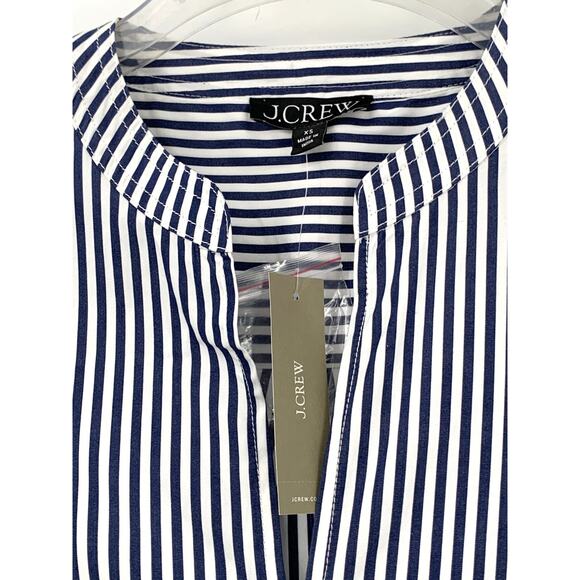 J Crew Delilah Striped Cotton Poplin Dress-Navy White Stripes NWT Size XS - Picture 2 of 11